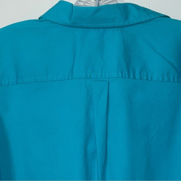 Talbots Popover V-Neck Tunic Top Coastal Preppy Casual Nautical Size S Teal Blue - Picture 8 of 9
